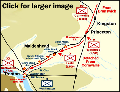 Map of battlefie3ld action Prinston & Trenton