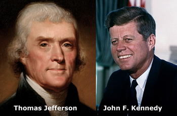 Presidents Thomas Jefferson and John F. Kennedy