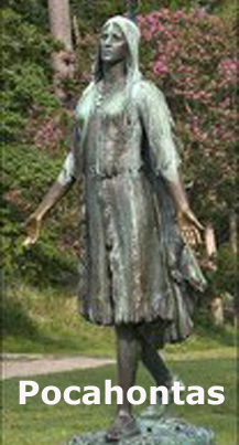 Statue of Pocahontas in Jamestown, VA